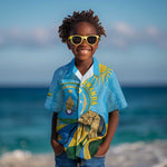 Personalized Happy Rwanda Independence Day Kid Hawaiian Shirt Coat Of Arms With Map