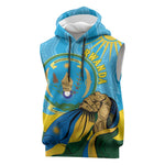 Personalized Happy Rwanda Independence Day Sleeveless Hoodie Coat Of Arms With Map - African Pride