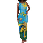 Personalized Happy Rwanda Independence Day Tank Maxi Dress Coat Of Arms With Map
