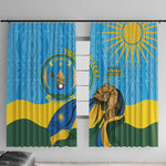 Personalized Happy Rwanda Independence Day Window Curtain Coat Of Arms With Map