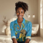 Personalized Happy Rwanda Independence Day Women Casual Shirt Coat Of Arms With Map