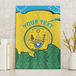 Personalized Jamhuri ya Rwanda Canvas Wall Art Coat Of Arms Imigongo Pattern
