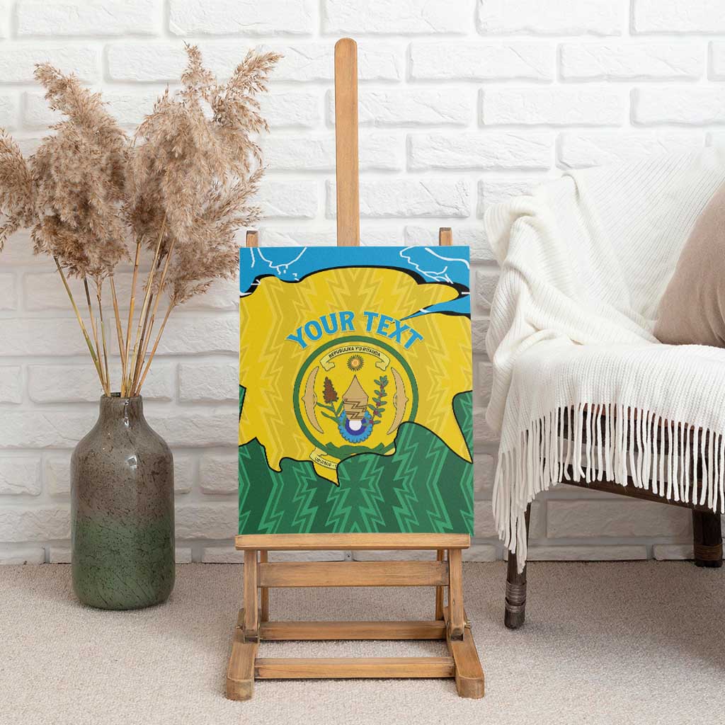 Personalized Jamhuri ya Rwanda Canvas Wall Art Coat Of Arms Imigongo Pattern