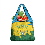 Personalized Jamhuri ya Rwanda Grocery Bag Coat Of Arms Imigongo Pattern