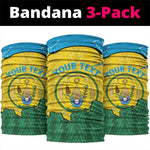 Personalized Jamhuri ya Rwanda Neck Gaiter Coat Of Arms Imigongo Pattern LT15