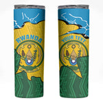 Personalized Jamhuri ya Rwanda Skinny Tumbler Coat Of Arms Imigongo Pattern