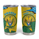 Personalized Jamhuri ya Rwanda Tumbler Cup Coat Of Arms Imigongo Pattern