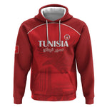 Custom Tunisia Football Hoodie Eagles of Carthage Go Champion - Red Color - African Pride