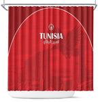 Tunisia Football Shower Curtain Eagles of Carthage Go Champion - Red Color - African Pride
