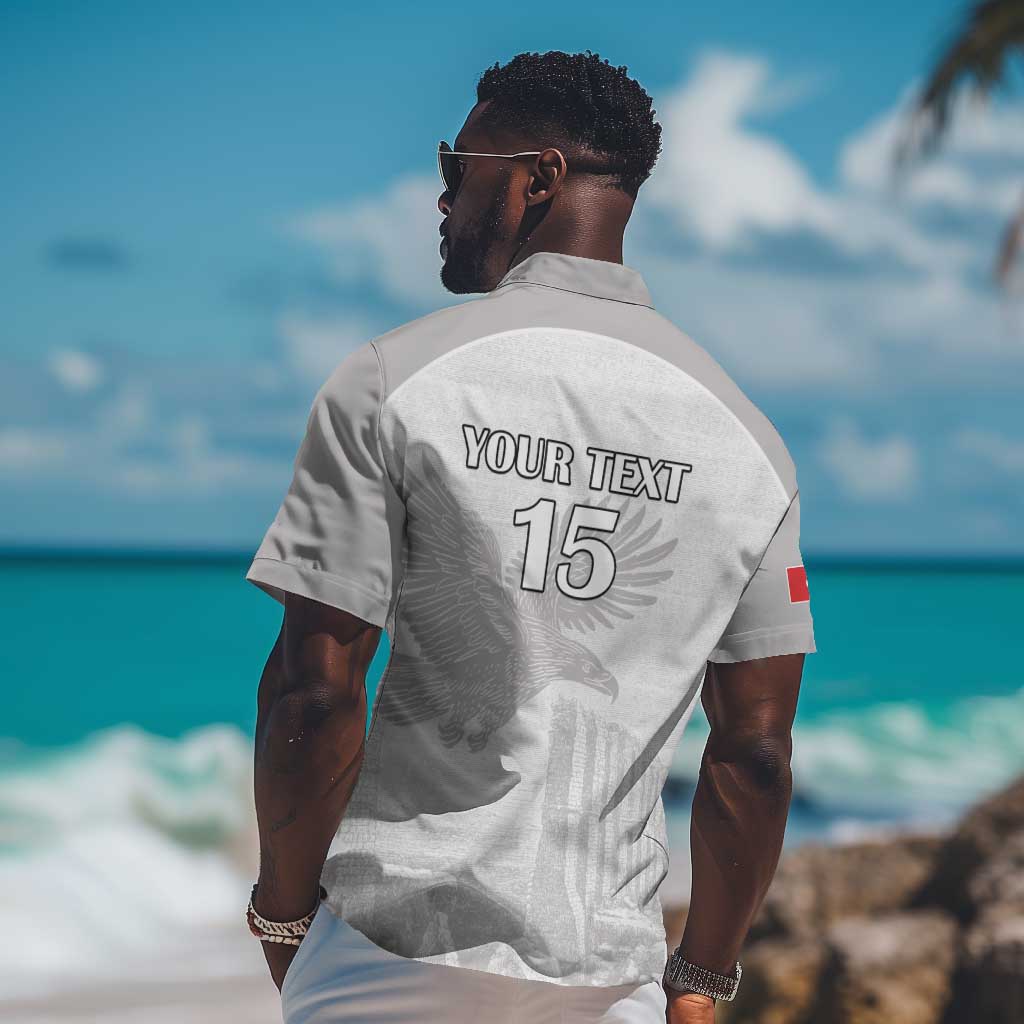 Custom Tunisia Football Hawaiian Shirt Eagles of Carthage Go Champion - White Color - African Pride