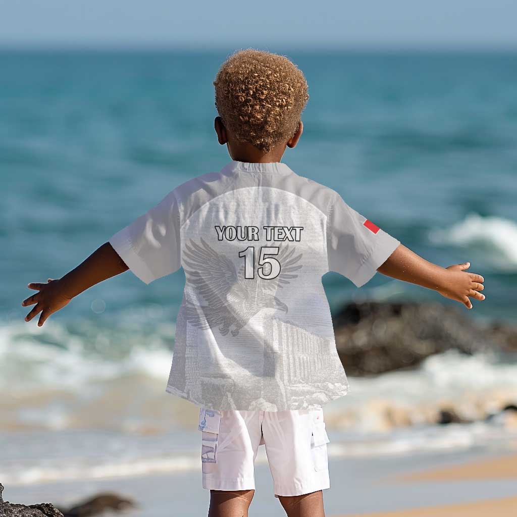 Custom Tunisia Football Kid Hawaiian Shirt Eagles of Carthage Go Champion - White Color - African Pride