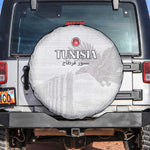 Tunisia Football Spare Tire Cover Eagles of Carthage Go Champion - White Color - African Pride