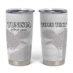 Custom Tunisia Football Tumbler Cup Eagles of Carthage Go Champion - White Color - African Pride