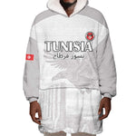 Custom Tunisia Football Wearable Blanket Hoodie Eagles of Carthage Go Champion - White Color - African Pride