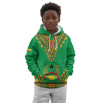 Personalised Afro Guinea Bissau Kid Hoodie Dashiki With Coat Of Arms