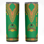 Personalised Afro Guinea Bissau Skinny Tumbler Dashiki With Coat Of Arms
