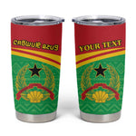 Personalised Afro Guinea Bissau Tumbler Cup Coat Of Arms Mix African Pattern