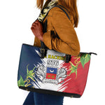 Afro Ra Hachiri 976 Leather Tote Bag Coat Of Arms France Flag Style