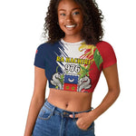 Afro Ra Hachiri 976 Raglan Cropped T shirt Coat Of Arms France Flag Style