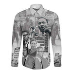 African-American History Month Long Sleeve Button Shirt Civil Rights Leaders