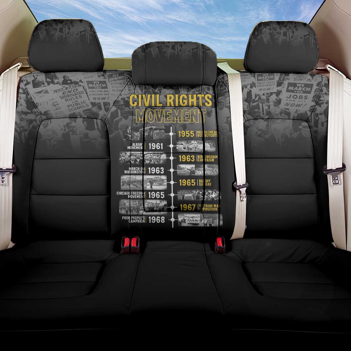 African-American History Month Back Car Seat Cover Civil Rights Movement