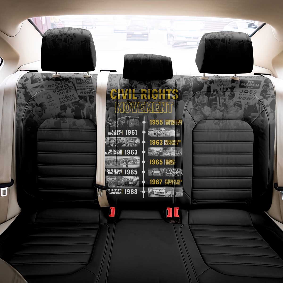 African-American History Month Back Car Seat Cover Civil Rights Movement