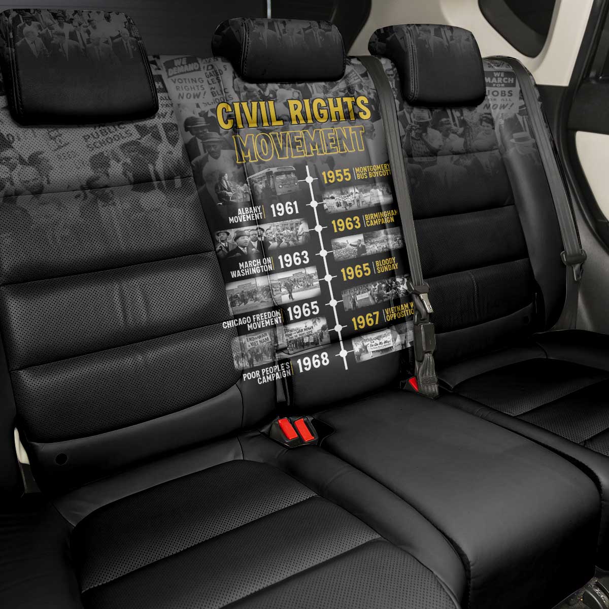 African-American History Month Back Car Seat Cover Civil Rights Movement