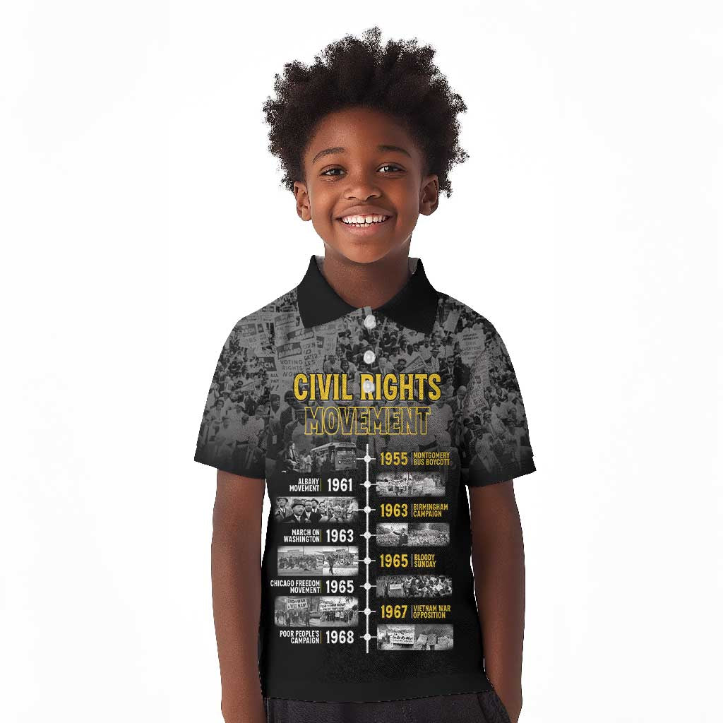 African-American History Month Kid Polo Shirt Civil Rights Movement