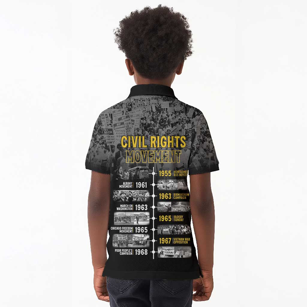 African-American History Month Kid Polo Shirt Civil Rights Movement