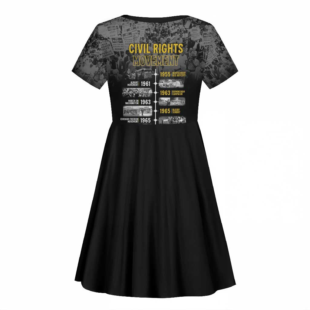 African-American History Month Kid Short Sleeve Dress Civil Rights Movement