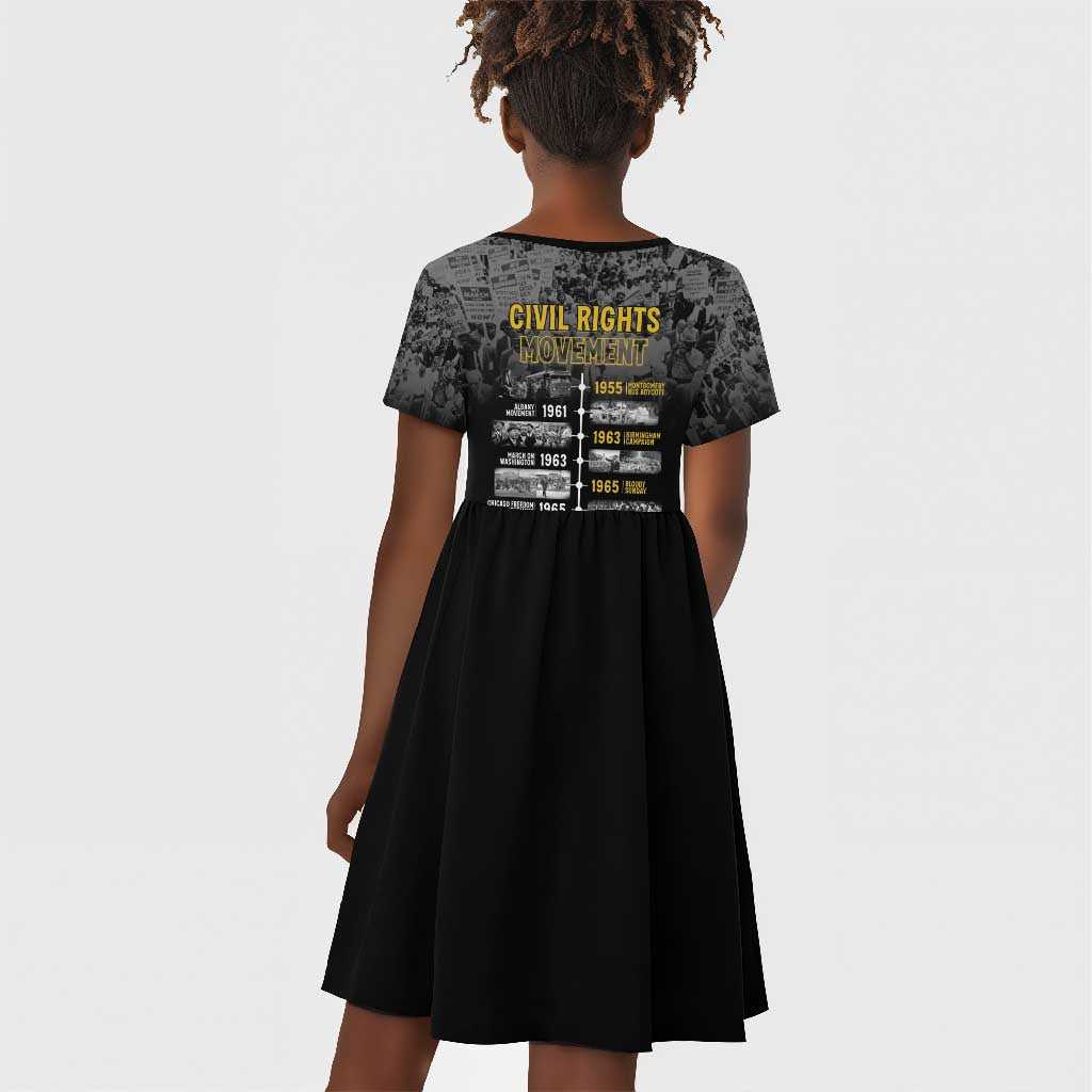 African-American History Month Kid Short Sleeve Dress Civil Rights Movement