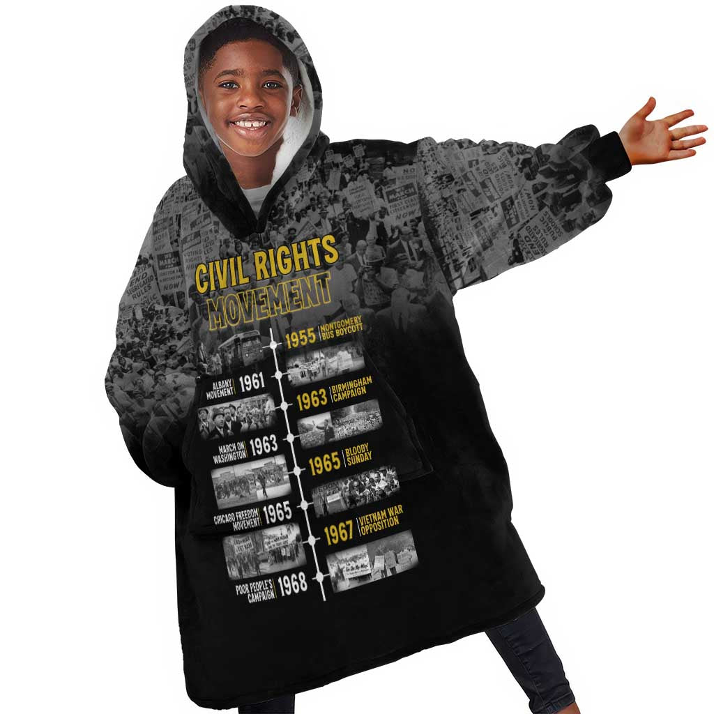 African-American History Month Kid Wearable Blanket Hoodie Civil Rights Movement