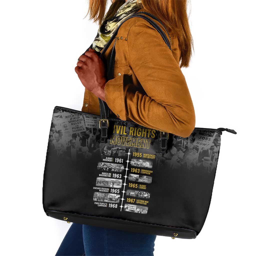 African-American History Month Leather Tote Bag Civil Rights Movement