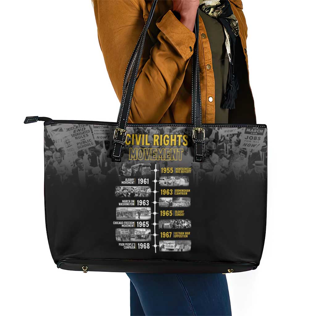 African-American History Month Leather Tote Bag Civil Rights Movement