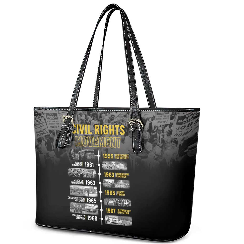 African-American History Month Leather Tote Bag Civil Rights Movement