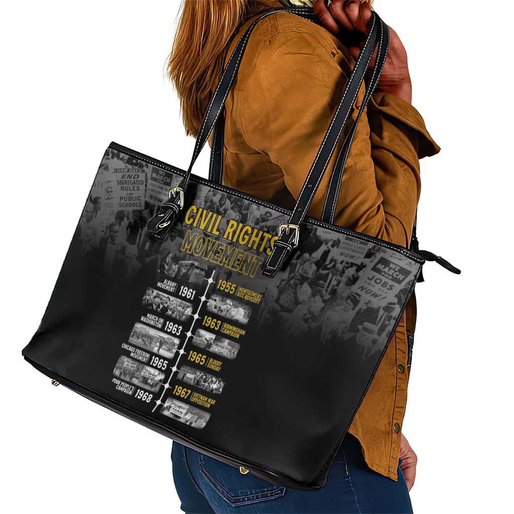 African-American History Month Leather Tote Bag Civil Rights Movement