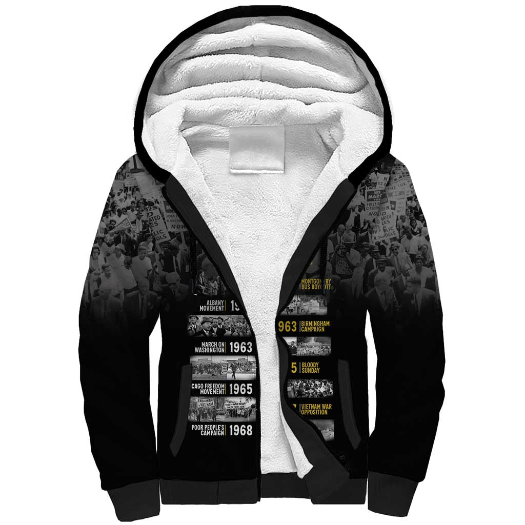 African-American History Month Sherpa Hoodie Civil Rights Movement