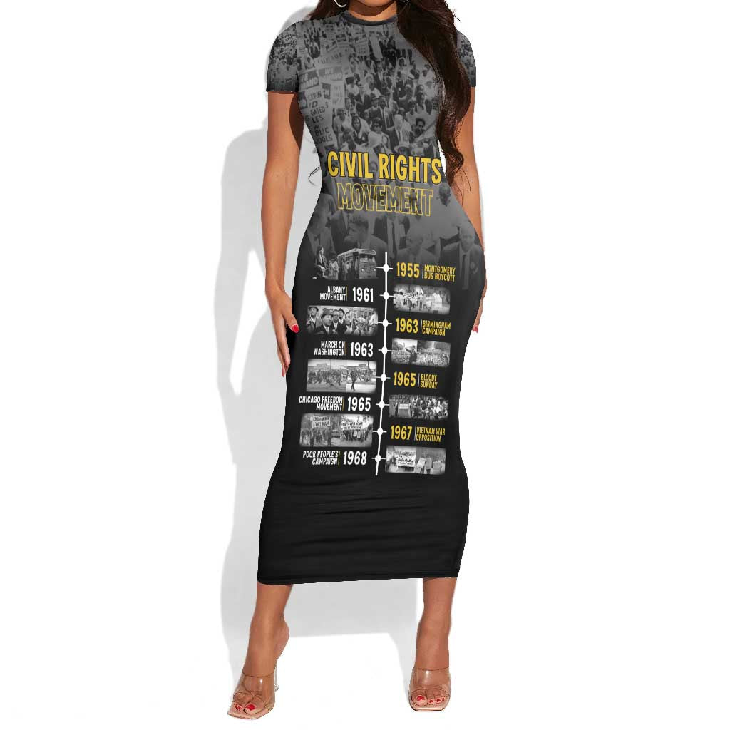 African-American History Month Short Sleeve Bodycon Dress Civil Rights Movement LT15