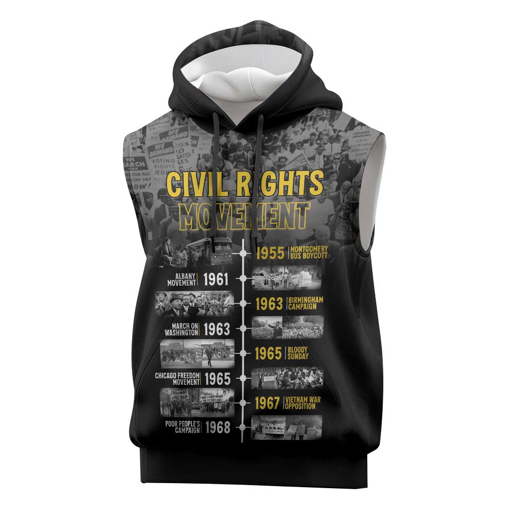 African-American History Month Sleeveless Hoodie Civil Rights Movement - African Pride