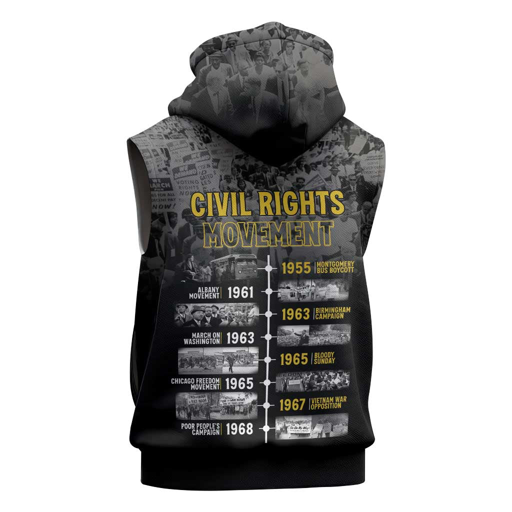 African-American History Month Sleeveless Hoodie Civil Rights Movement - African Pride