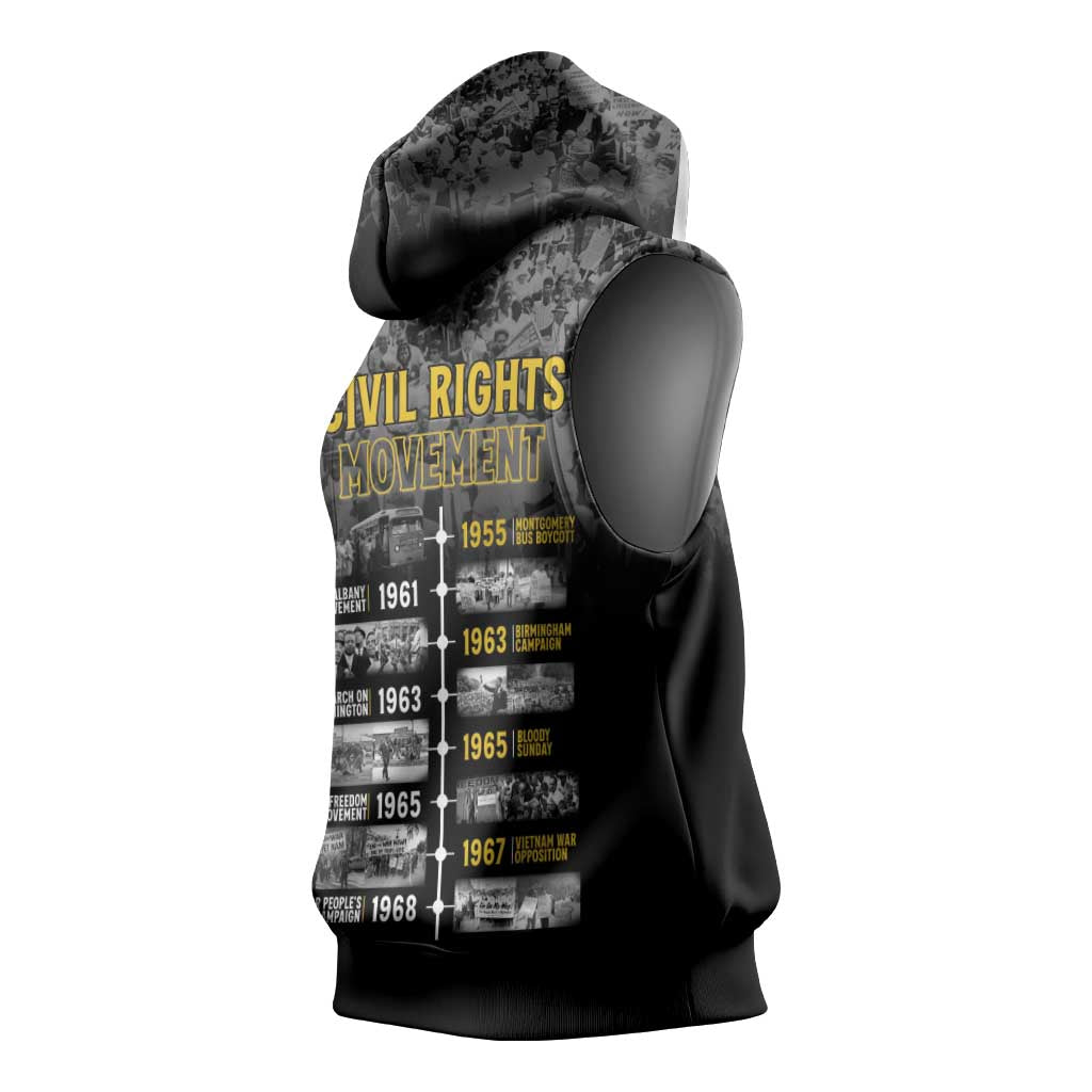 African-American History Month Sleeveless Hoodie Civil Rights Movement - African Pride