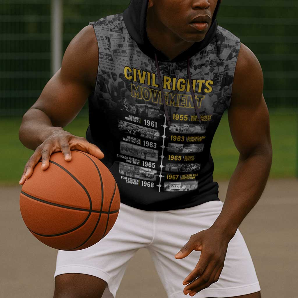 African-American History Month Sleeveless Hoodie Civil Rights Movement - African Pride