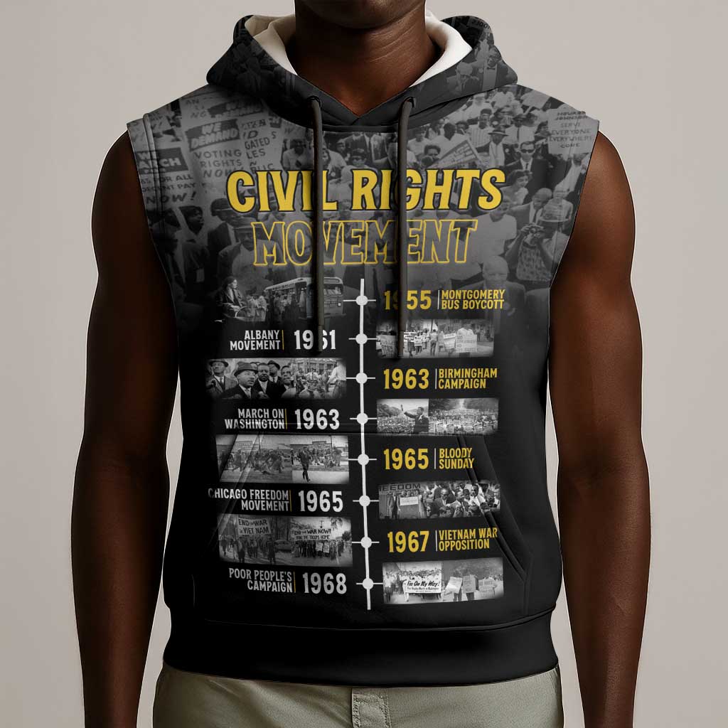African-American History Month Sleeveless Hoodie Civil Rights Movement - African Pride