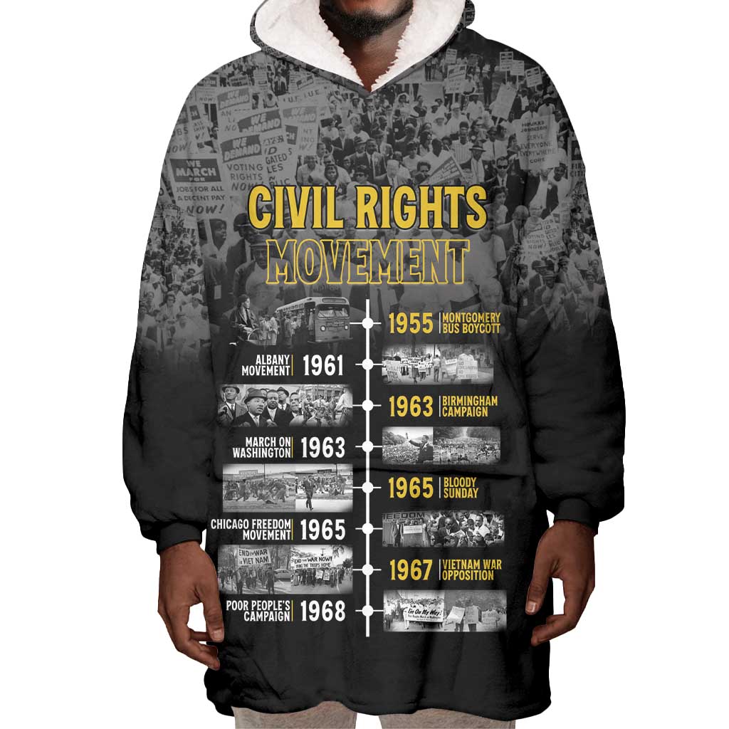 African-American History Month Wearable Blanket Hoodie Civil Rights Movement