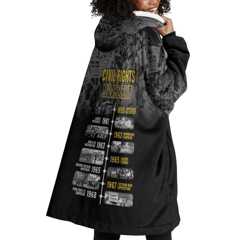 African-American History Month Wearable Blanket Hoodie Civil Rights Movement