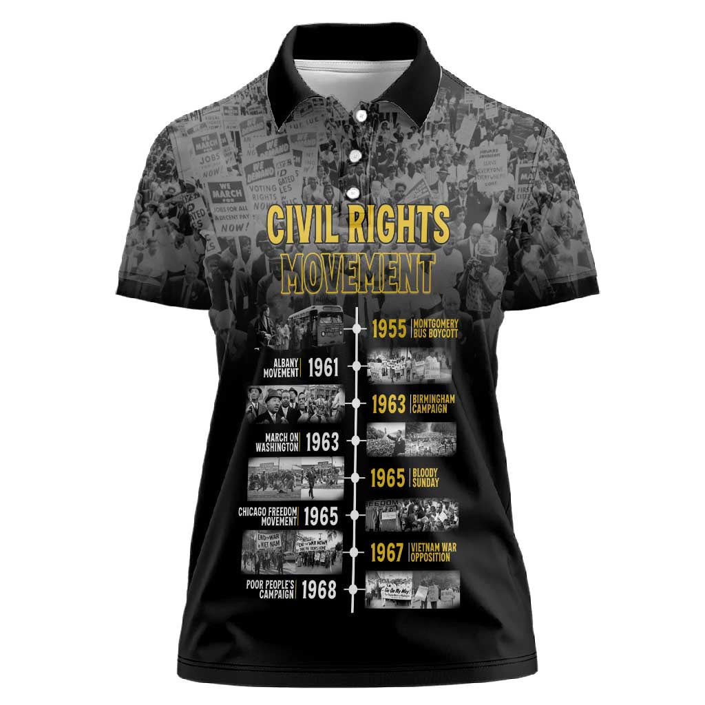 African-American History Month Women Polo Shirt Civil Rights Movement