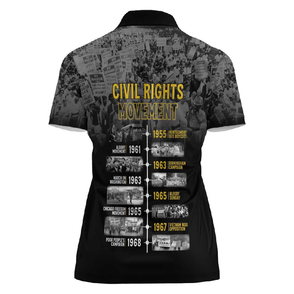 African-American History Month Women Polo Shirt Civil Rights Movement