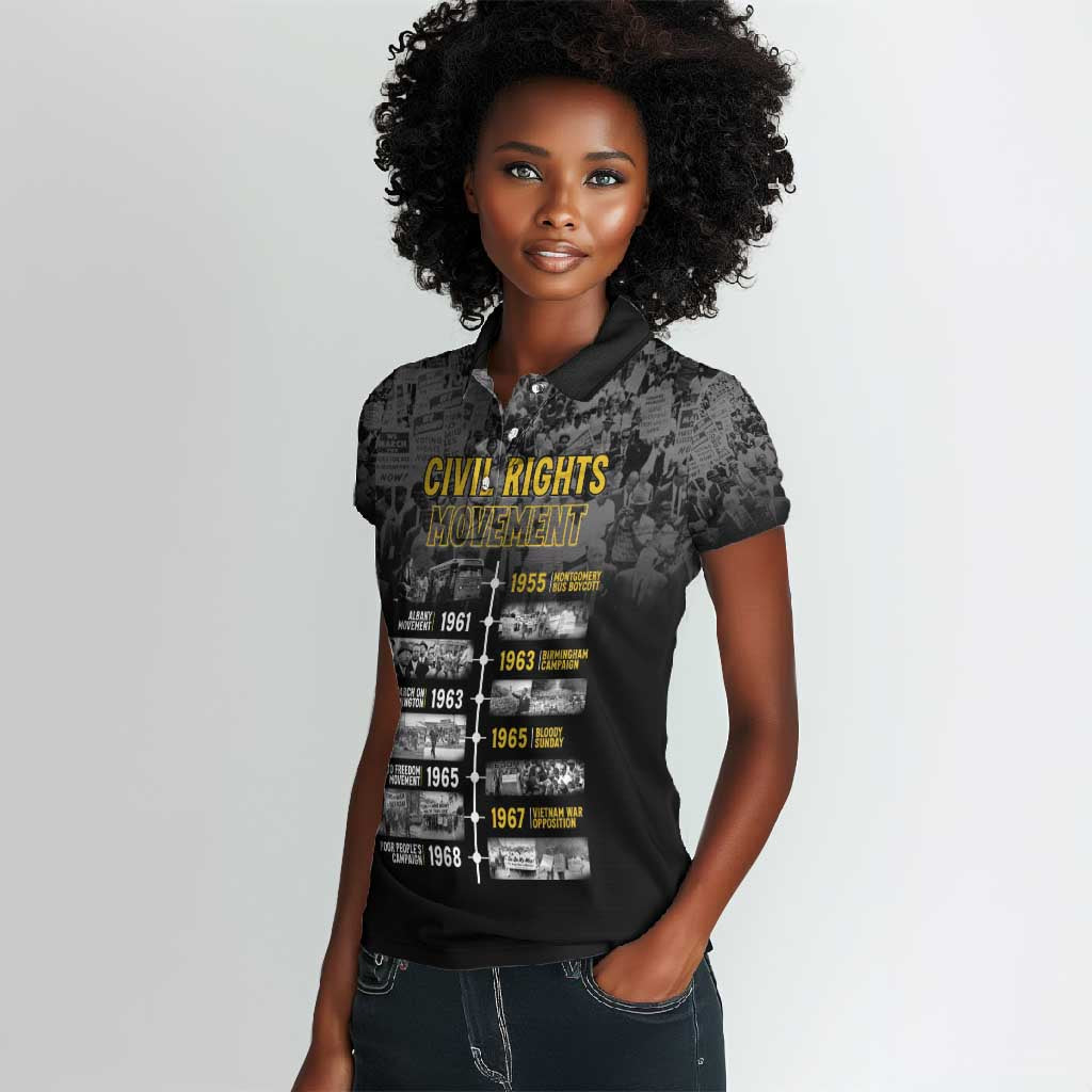 African-American History Month Women Polo Shirt Civil Rights Movement