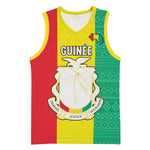 Personalised Afro Guinea Basketball Jersey Coat Of Arms Flag Style - African Pride
