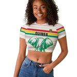 Custom Afro Guinee Football Raglan Cropped T shirt Go Syli National